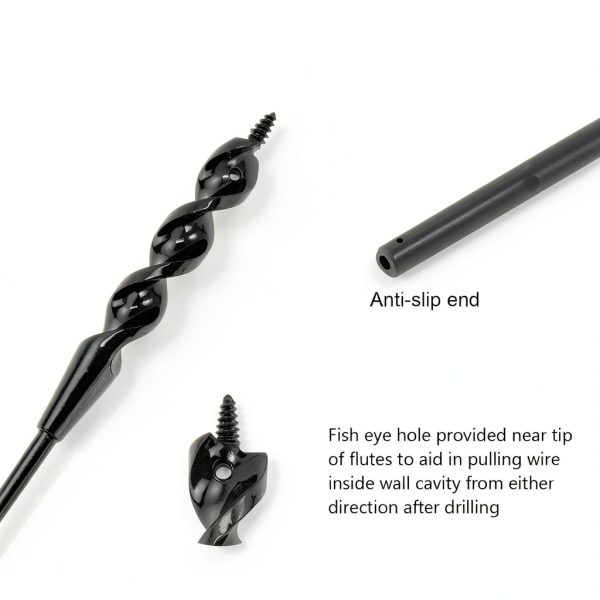 HUAALIUCHE Installer Drill Bit 1/2in 36in L Fish Bit for Wire Pulling-3