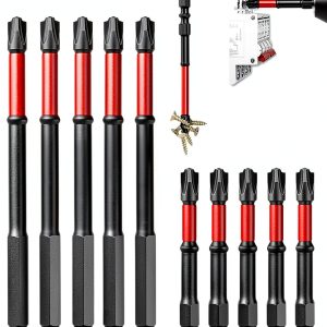 Phillips Pozidriv Drill Bit Set Generic 10pcs Alloy Steel Hex Shank-0