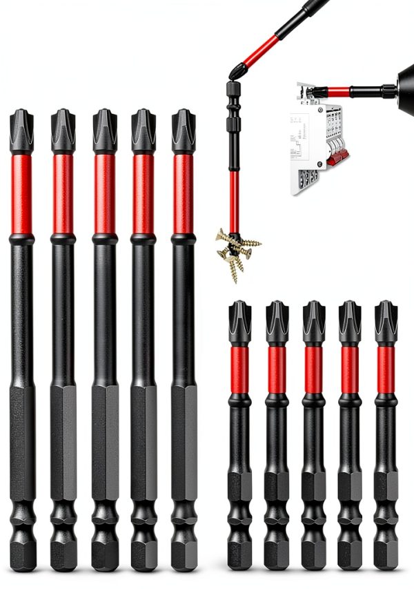 Phillips Pozidriv Drill Bit Set Generic 10pcs Alloy Steel Hex Shank-0