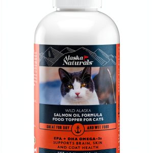 Alaska Naturals – Wild Alaska Salmon Oil Formula Cat Food Topper – EPA and DHA Omega-3 - Supplement for Cats Healthy Skin, Shiny Coat – Made in The USA – 4 oz Bottle-0