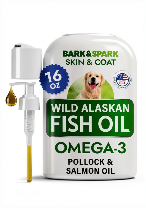 Fish Oil for Dogs and Cats Bark Spark Omega3 16 oz-0