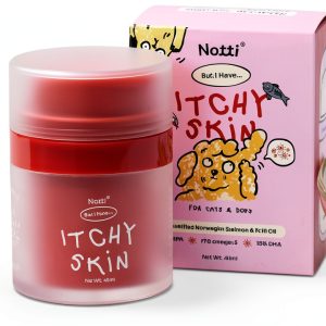Notti Itchy Skin Allergy Relief - Omega 3 Fish Oil - Itchy Ears - High Concentration - Norwegian Salmon & Krill Oil Pet Supplement for Cats and Dogs - DHA - Probiotics - Joint-0