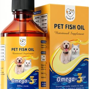 Fish Oil for Dogs, Wild Alaskan Salmon Oil for Dogs & Cats, Fish Oil, Omega 3 EPA DHA, Less Shedding, Promotes Heart, Itching, Healthy Skin and Coat, Joint & Immune Health, 10.15 oz Liquid-0