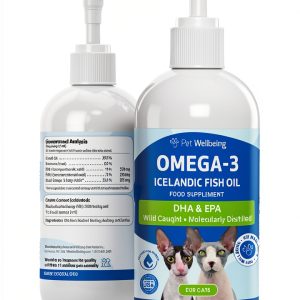 Pet Wellbeing Omega-3 Icelandic Fish Oil for Cats - Wild-Caught, Cold-Water Fish, Healthy Skin and Coat, Joint Health and Mobility, Fatty Acids, Anchovies, Sardines - EPA, DHA - 8 fl oz (236 ml)-0