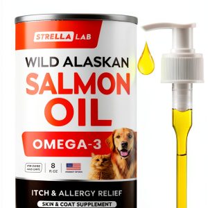 Salmon Oil for Dogs & Cats StrellaLab Natural Omega-3 Liquid 8 fl oz-0